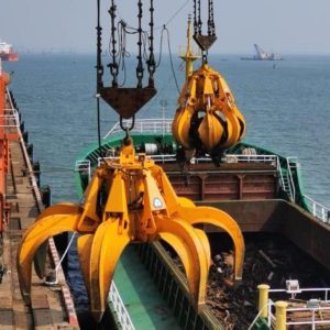 Gầu ngoạm điện – thủy lực quả lê