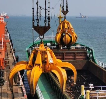 Gầu ngoạm điện – thủy lực quả lê